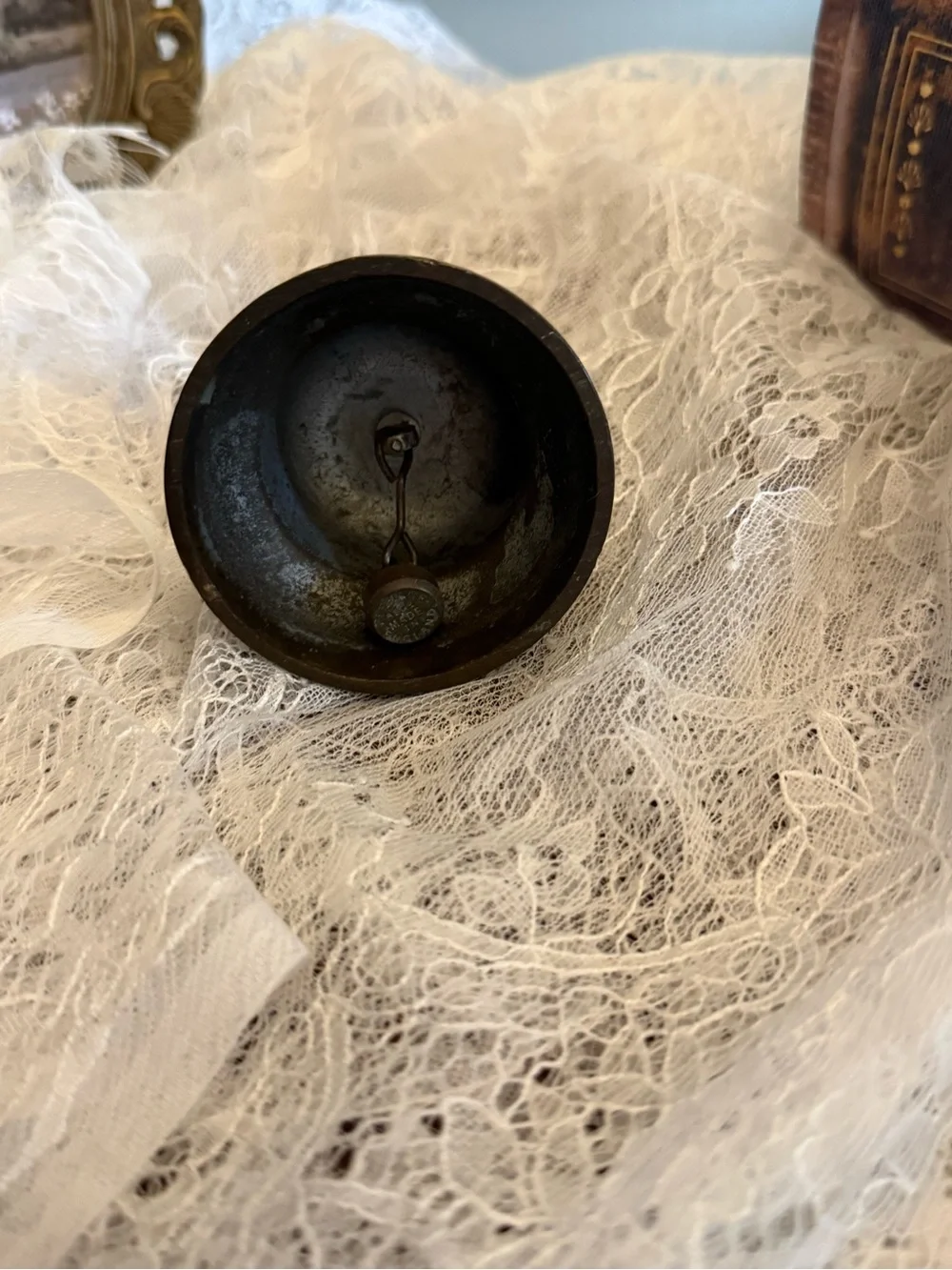 Ornate Antique-Style Bronze Decorative Bell - Brown